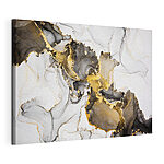 Tableaux Motif abstrait de marbre noir et jaune