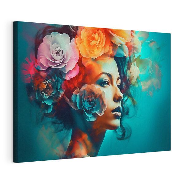 Femme avec des fleurs dans les cheveux Tableaux Femme avec des fleurs dans les cheveux