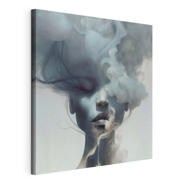Mystérieux visage enveloppé de fumée Tableaux Mystérieux visage enveloppé de fumée