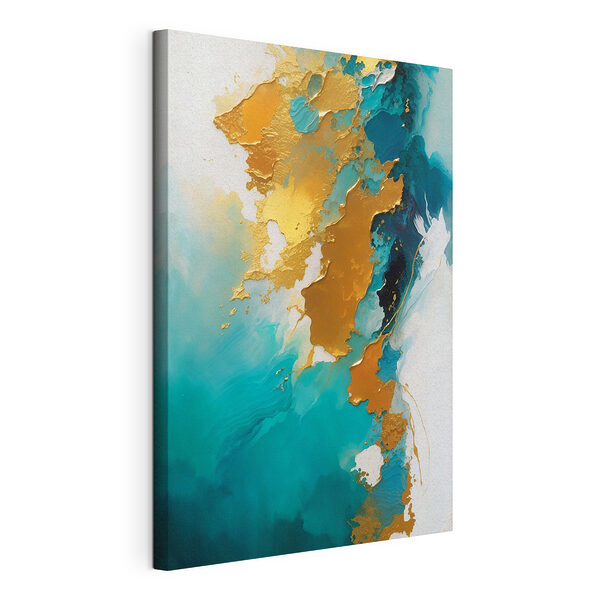 Tableaux Art abstrait turquoise et ambre