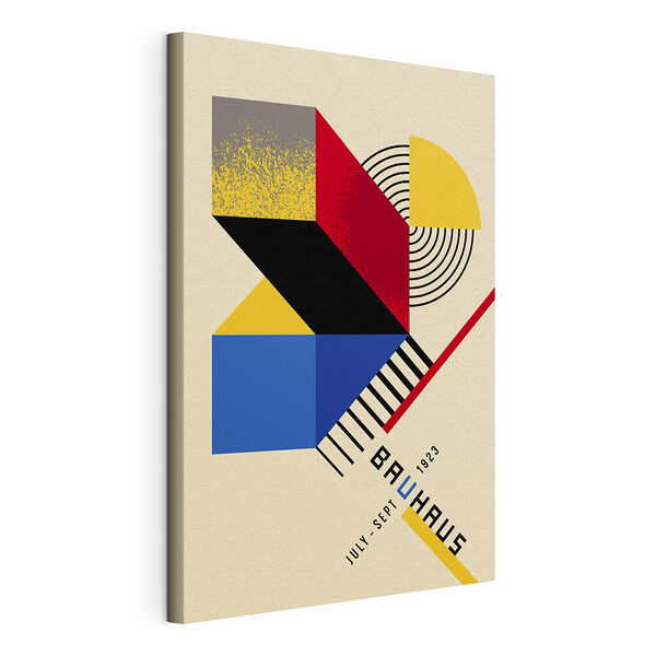 Tableaux Motif géométrique coloré avec du noir, du rouge et du jaune