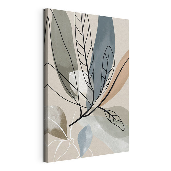 Tableaux Feuilles abstraites aux teintes douces