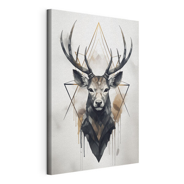 Cerf géométrique et dessin linéaire Tableaux Cerf géométrique et dessin linéaire