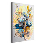Tableaux Art floral abstrait dans les tons bleus
