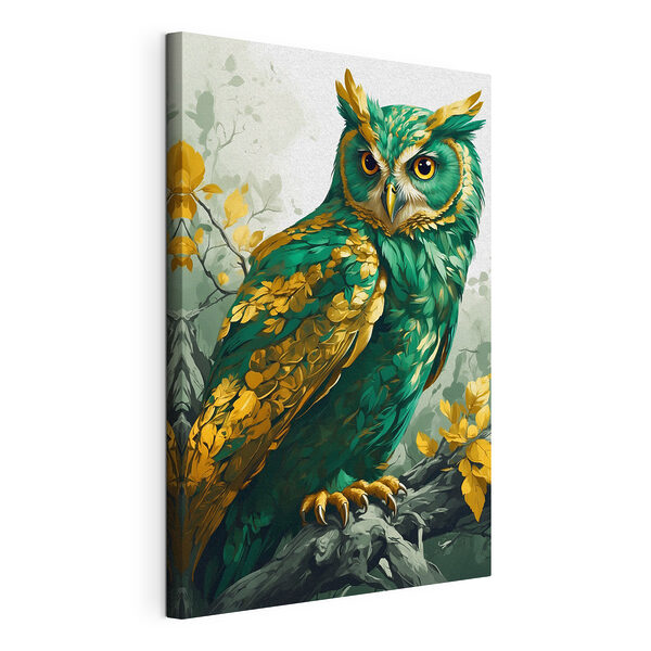 Hibou coloré perché sur une branche Tableaux Hibou coloré perché sur une branche