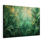 Tableaux Feuilles tropicales luxuriantes sur fond peint