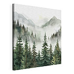 Tableaux Forêt brumeuse avec vue sur les montagnes