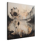 Tableaux Fleur noire et blanche