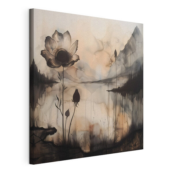 Fleur noire et blanche Tableaux Fleur noire et blanche