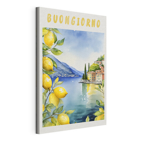 Des citronniers au bord d'un lac serein Tableaux Des citronniers au bord d'un lac serein