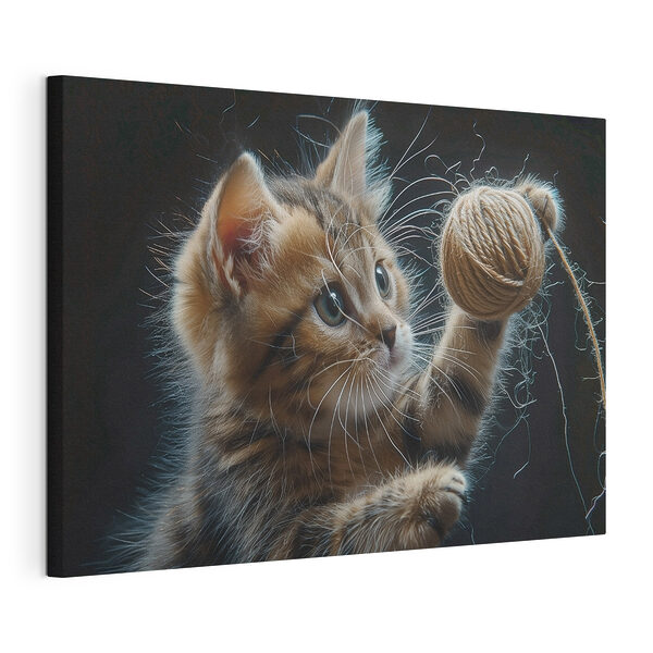 Tableaux Chaton jouant avec une pelote de laine