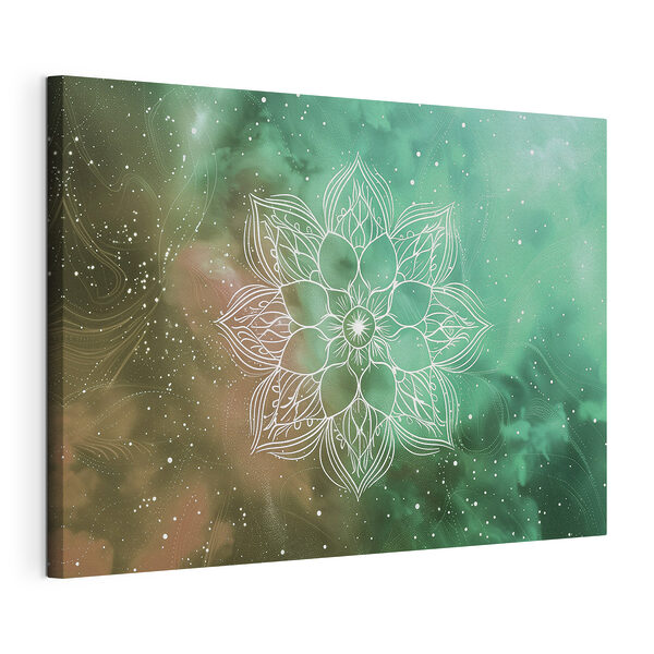 Tableaux Mandala complexe sur fond cosmique