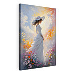 Tableaux Femme en robe blanche parmi les fleurs