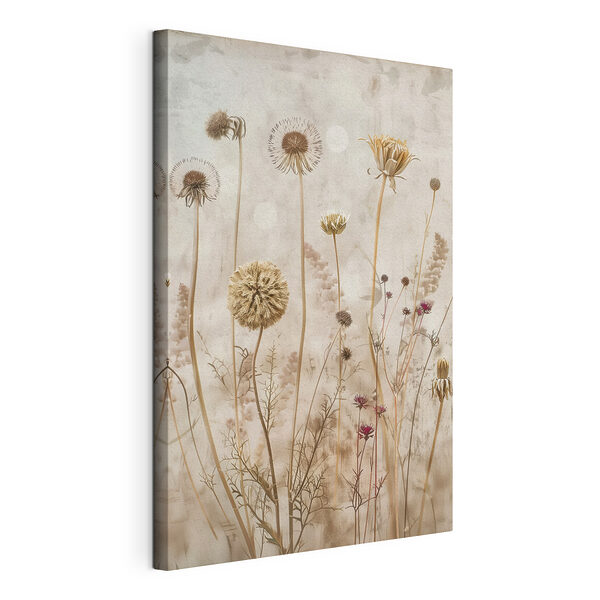 Fleurs sauvages séchées sur un fond doux Tableaux Fleurs sauvages séchées sur un fond doux