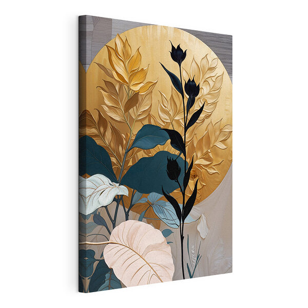 Tableaux Feuille bleue sur une surface en bois