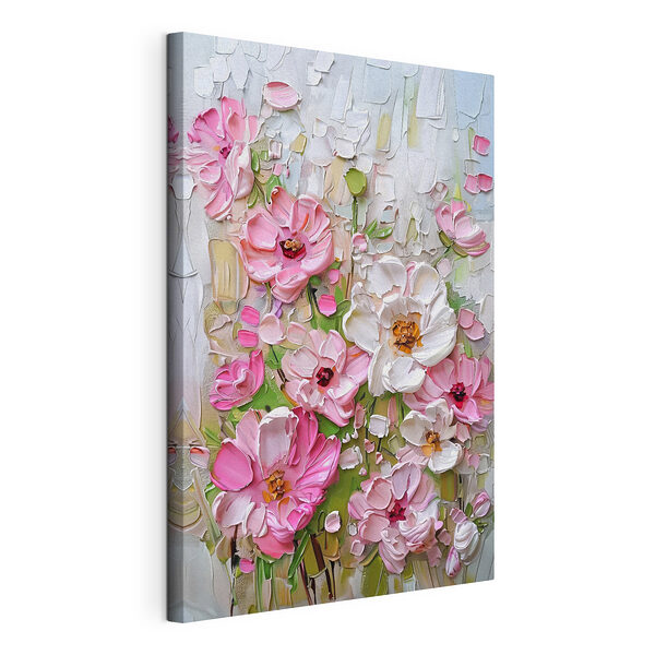 Tableaux Des fleurs aux couleurs vives dans des tons pastel délicats