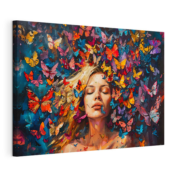 Peinture d'une femme avec des papillons Tableaux Peinture d'une femme avec des papillons