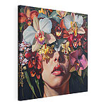 Tableaux Peinture d'une femme avec des fleurs sur la tête