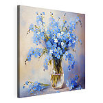 Tableaux Peinture de fleurs bleues dans un vase
