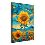 Tableaux Tournesol avec feuilles bleues et jaunes