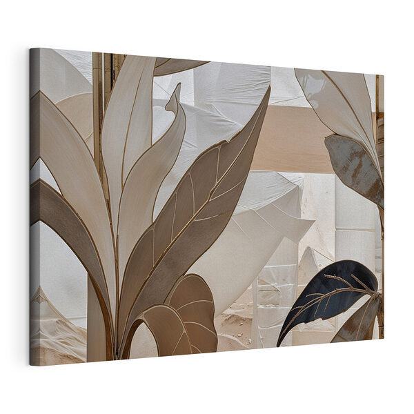 Feuilles abstraites dans des teintes métalliques Tableaux Feuilles abstraites dans des teintes métalliques