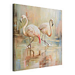 Tableaux Deux flamants roses marchant sur l'eau