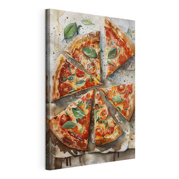 Tableaux Pizza aux tomates et au basilic