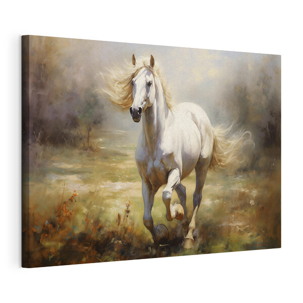 Cheval blanc courant dans un champ Tableaux Cheval blanc courant dans un champ
