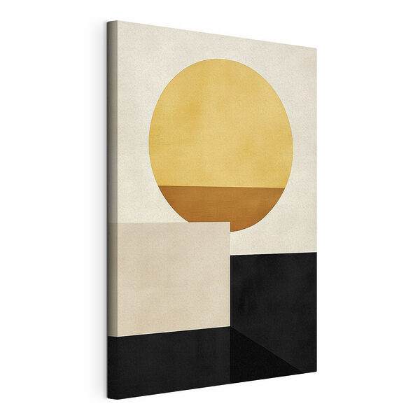 Tableaux Cercle jaune et carrés noirs