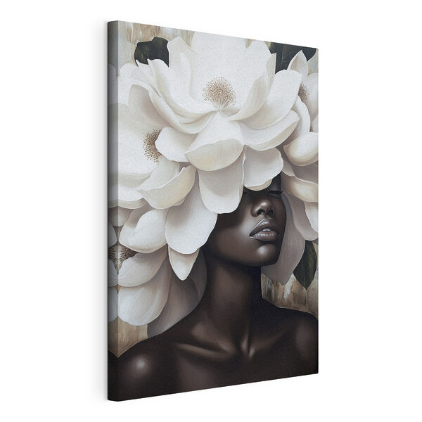 Femme avec des fleurs blanches sur la tête Tableaux Femme avec des fleurs blanches sur la tête