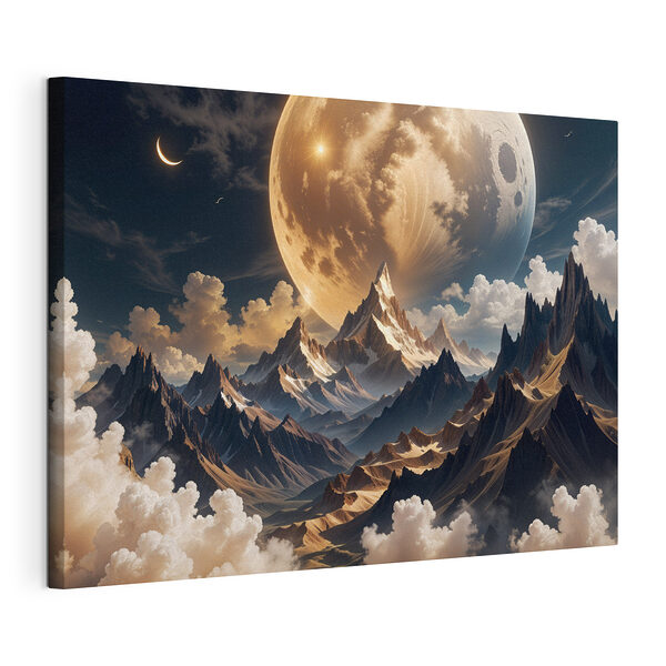 Lune sur les montagnes et les nuages Tableaux Lune sur les montagnes et les nuages