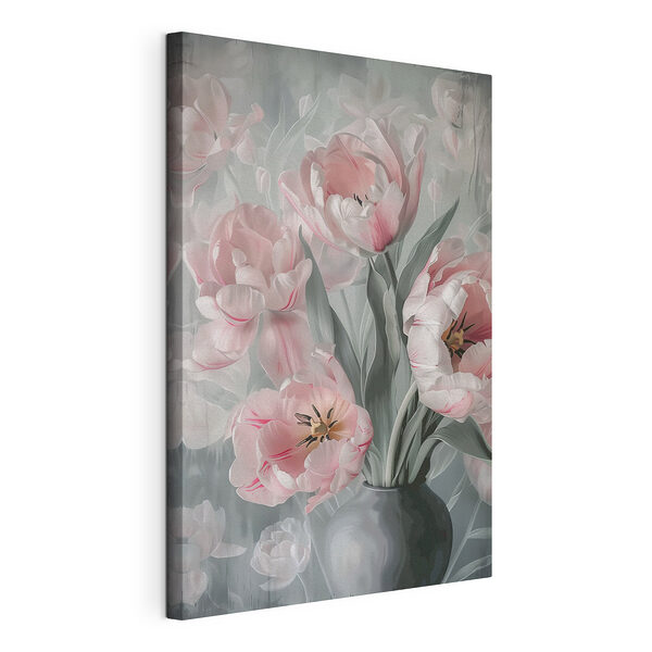 Tableaux Tulipes roses en floraison artistique