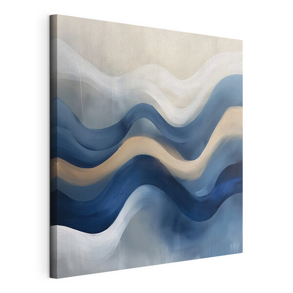 Tableaux Lignes ondulées bleues et blanches