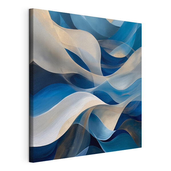 Lignes ondulées bleues et blanches Tableaux Lignes ondulées bleues et blanches