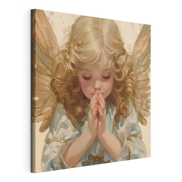 Enfant aux cheveux blonds et aux ailes en train de prier Tableaux Enfant aux cheveux blonds et aux ailes en train de prier