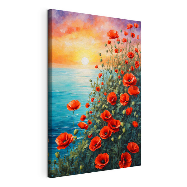 Peinture de fleurs rouges et d'eau Tableaux Peinture de fleurs rouges et d'eau