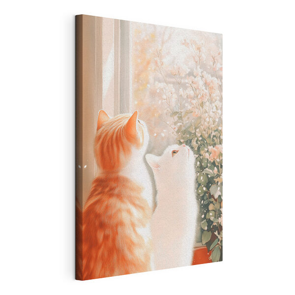 Deux chats regardant par la fenêtre Tableaux Deux chats regardant par la fenêtre