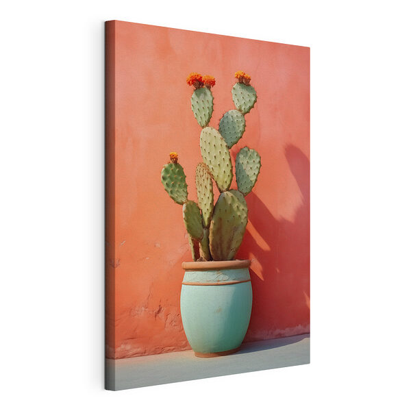 Tableaux Cactus en pot contre un mur