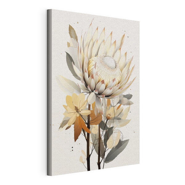 Fleur avec feuilles et fleur blanche Tableaux Fleur avec feuilles et fleur blanche