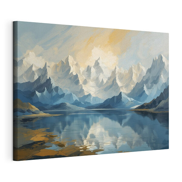 Lac avec montagnes et nuages Tableaux Lac avec montagnes et nuages