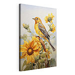 Tableaux Oiseau sur une branche avec des fleurs