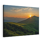 Tableaux Coucher de soleil sur une colline verdoyante