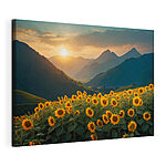 Tableaux Champ de tournesols en montagne