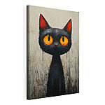 Tableaux Canvas prints Black cat with orange eyes
