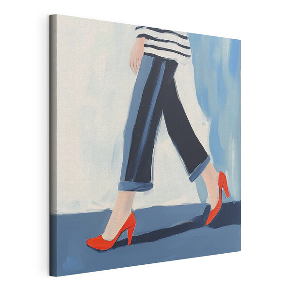 Femme portant des chaussures rouges Tableaux Femme portant des chaussures rouges