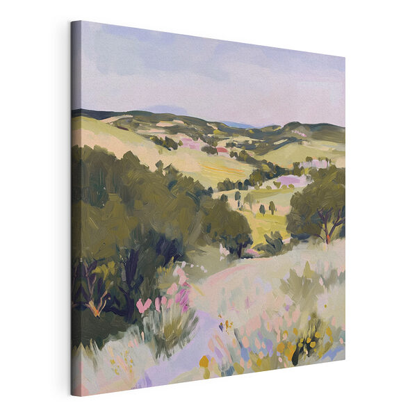 Peinture d'un paysage avec des arbres et des collines Tableaux Peinture d'un paysage avec des arbres et des collines