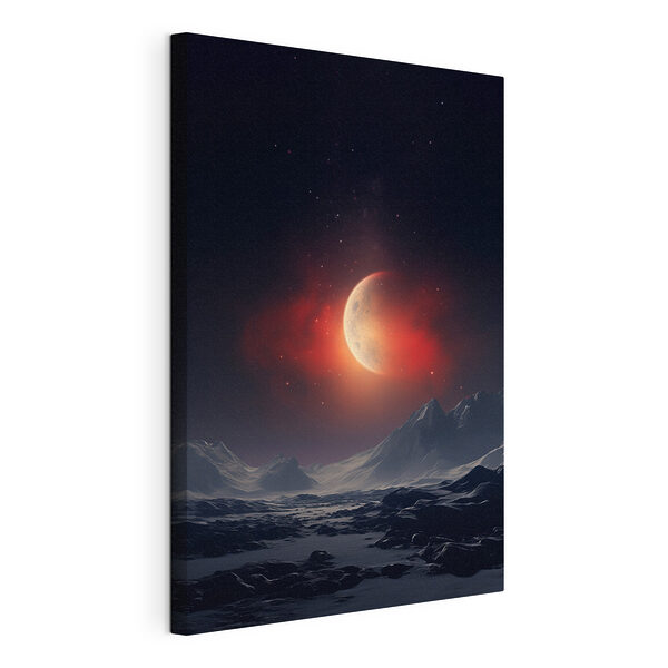 Lune dans le ciel au-dessus des montagnes Tableaux Lune dans le ciel au-dessus des montagnes