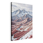 Tableaux Montagnes enneigées et route sinueuse