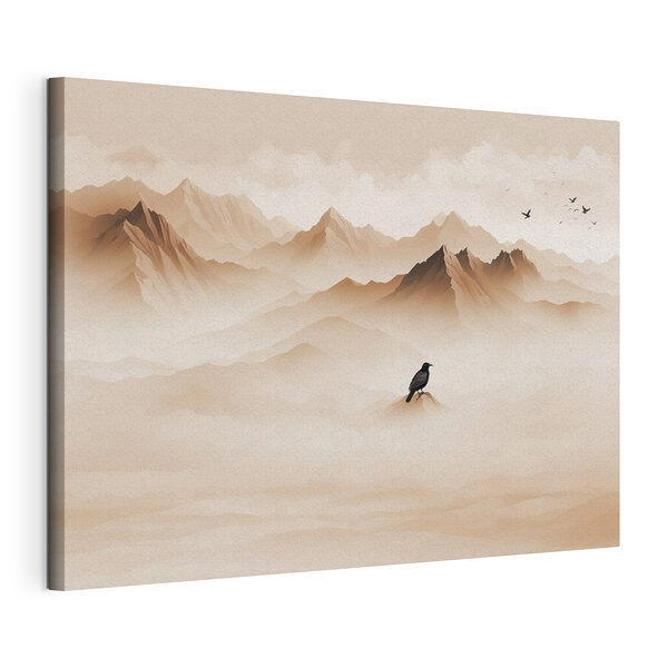 Tableaux Oiseau au sommet d'une montagne