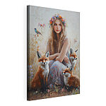 Tableaux Peinture d'une femme avec des renards